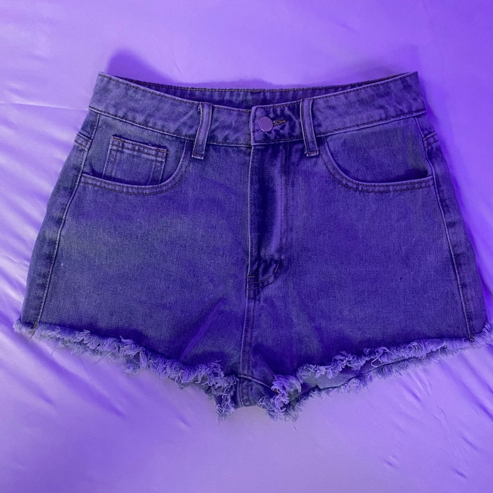 light blue Shein jean shorts